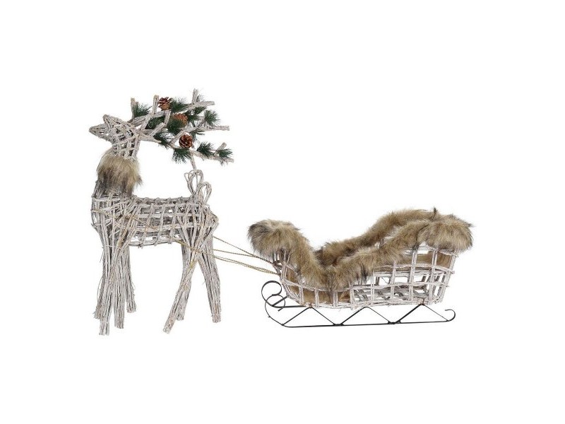 Коледна Украса DKD Home Decor Царица Бял Кафяв плетена ракита 58 x 30 x 30 cm (3 Части) Коледна Украса DKD Home Decor Царица Бял Кафяв плетена ракита 58 x 30 x 30 cm (3 Части)