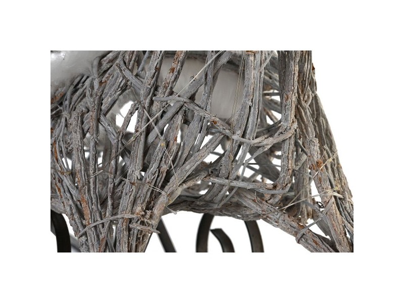 Коледна Украса DKD Home Decor Елен и шейна Бял плетена ракита Царица 75 x 20 x 53 cm