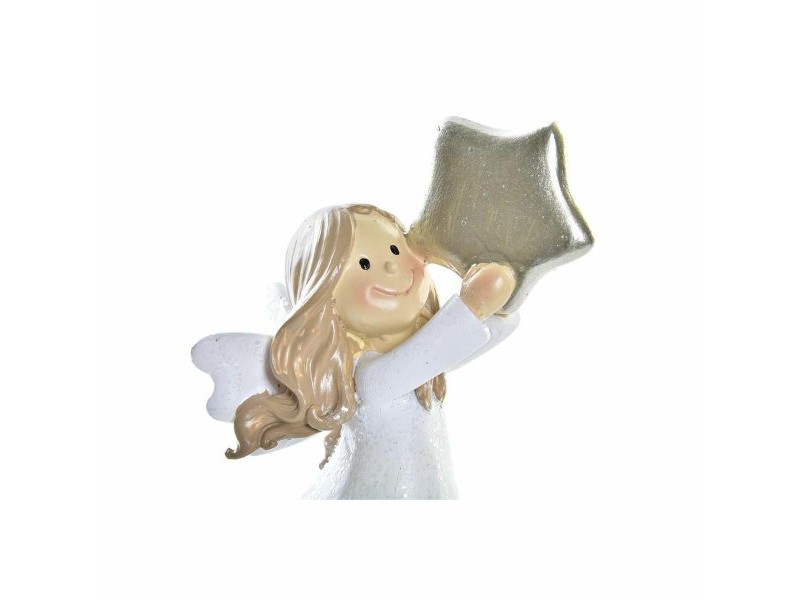 Коледна Украса DKD Home Decor Смола Ангел (6 x 5,5 x 11,5 cm) (2 броя)