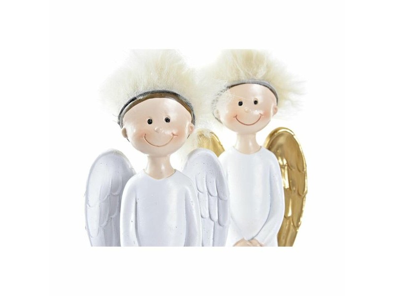 Коледна Украса DKD Home Decor Смола Ангел (7,5 x 5 x 21,5 cm) (2 броя)