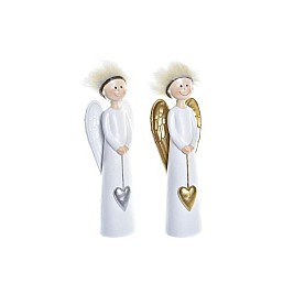 Коледна Украса DKD Home Decor Смола Ангел (7,5 x 5 x 21,5 cm) (2 броя)