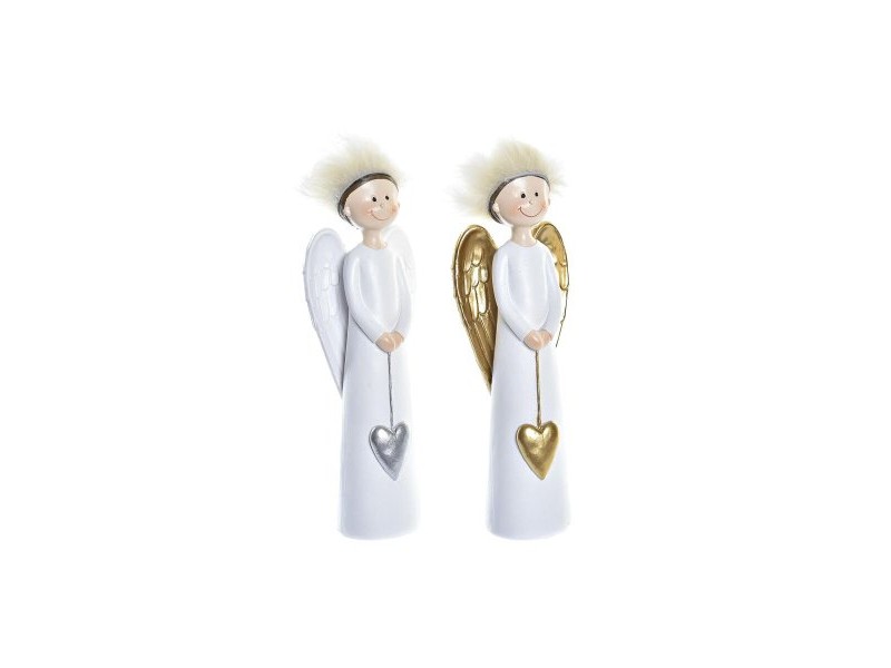Коледна Украса DKD Home Decor Смола Ангел (7,5 x 5 x 21,5 cm) (2 броя)