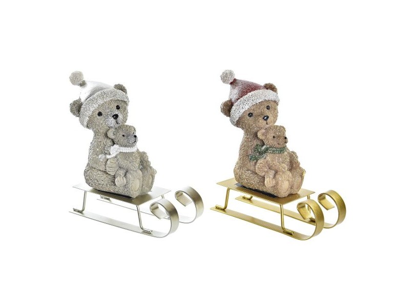 Коледна Украса DKD Home Decor Смола Мечка (10 x 4 x 9,5 cm) (2 броя)