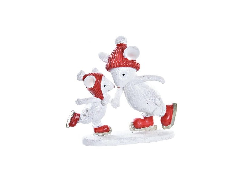 Коледна Украса DKD Home Decor Мишка Смола (9,5 x 3,5 x 9 cm)