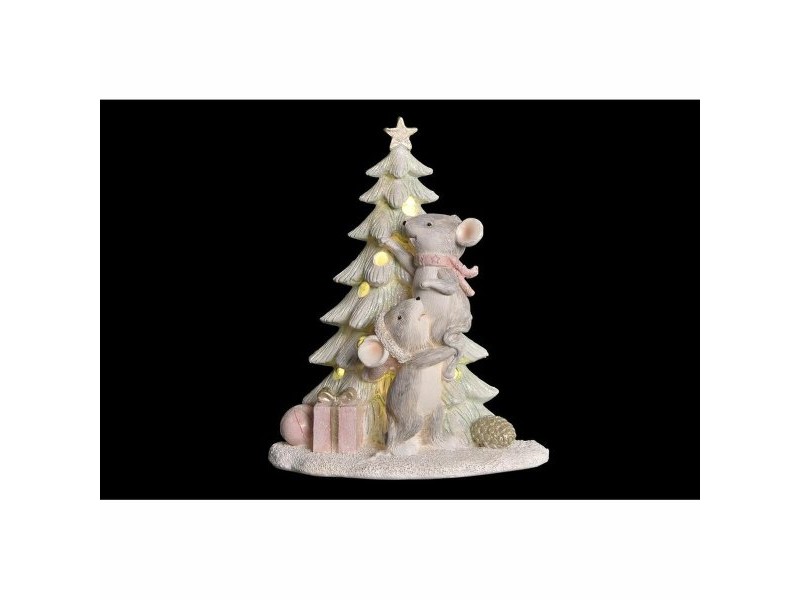 Коледна Украса DKD Home Decor Мишка Смола (13 x 8,5 x 16 cm) (2 броя)