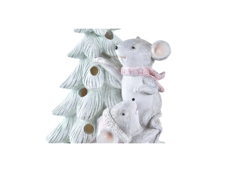 Коледна Украса DKD Home Decor Мишка Смола (13 x 8,5 x 16 cm) (2 броя)