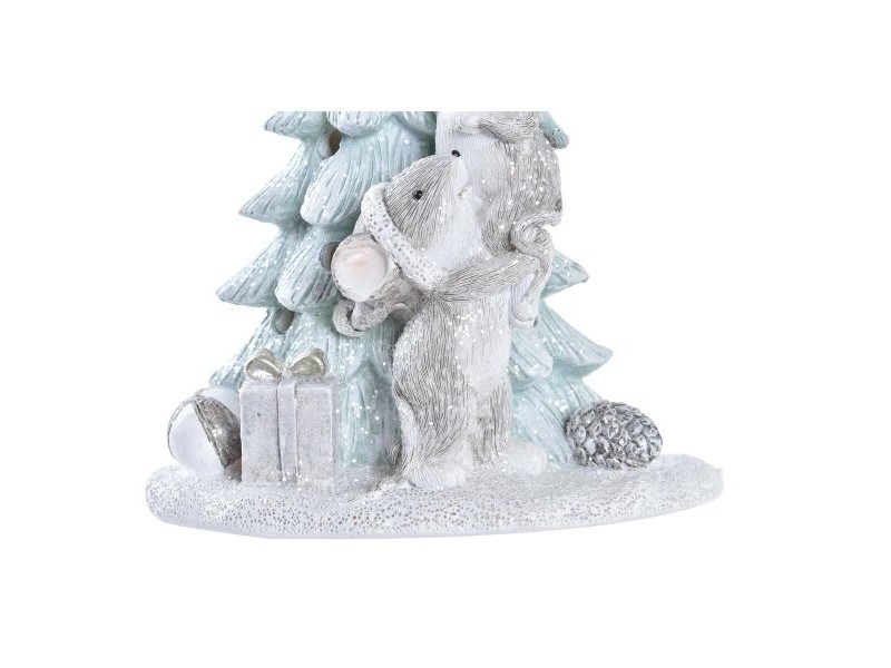 Коледна Украса DKD Home Decor Мишка Смола (13 x 8,5 x 16 cm) (2 броя)