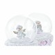 Снежен човек DKD Home Decor Бял Розов 7 x 7 x 9 cm (2 броя)