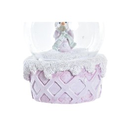Снежен човек DKD Home Decor Бял Розов 7 x 7 x 9 cm (2 броя)