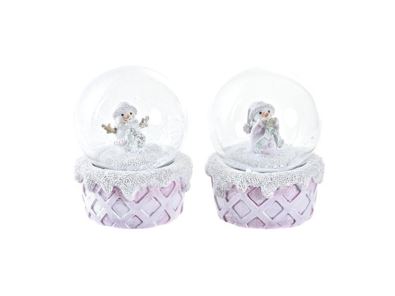 Снежен човек DKD Home Decor Бял Розов 7 x 7 x 9 cm (2 броя) Снежен човек DKD Home Decor Бял Розов 7 x 7 x 9 cm (2 броя)