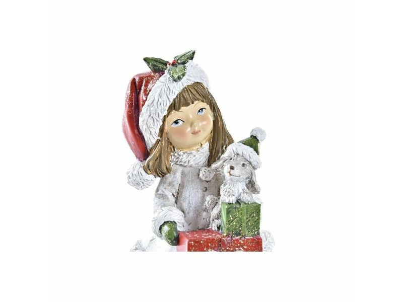 Коледна Украса DKD Home Decor Смола Момичета (6,5 x 6,5 x 12 cm) (2 броя)