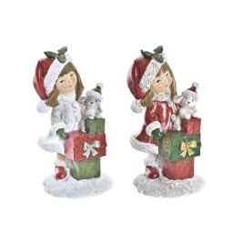Коледна Украса DKD Home Decor Смола Момичета (6,5 x 6,5 x 12 cm) (2 броя)