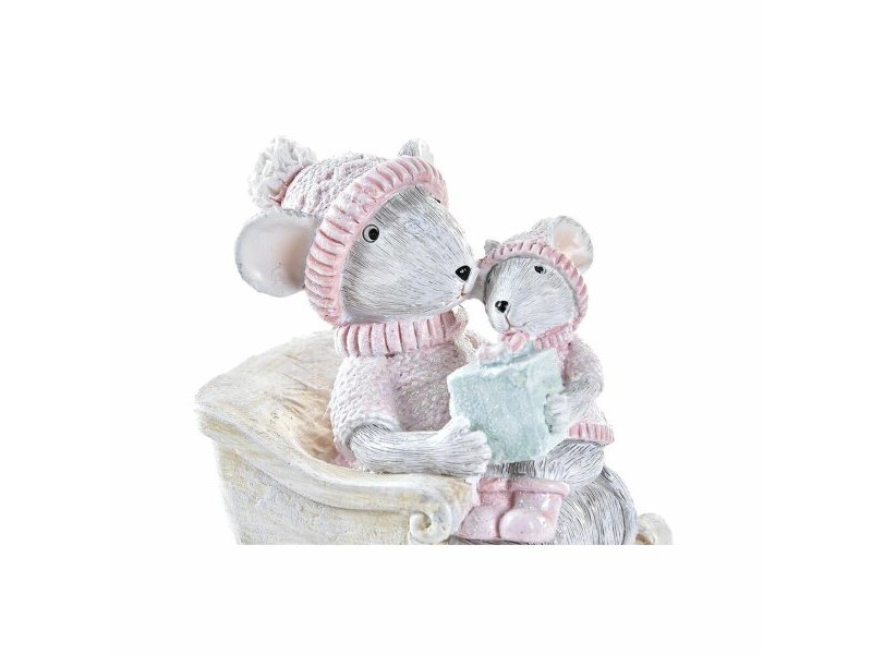 Коледна Украса DKD Home Decor Мишка Смола (8 x 5,5 x 10 cm)