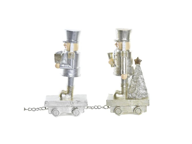 Коледна Украса DKD Home Decor Смола Влак (28 x 5 x 12 cm) (2 броя)