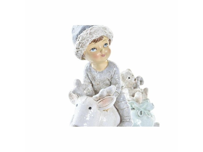 Коледна Украса DKD Home Decor Смола Деца (13 x 6 x 13,5 cm) (2 броя)