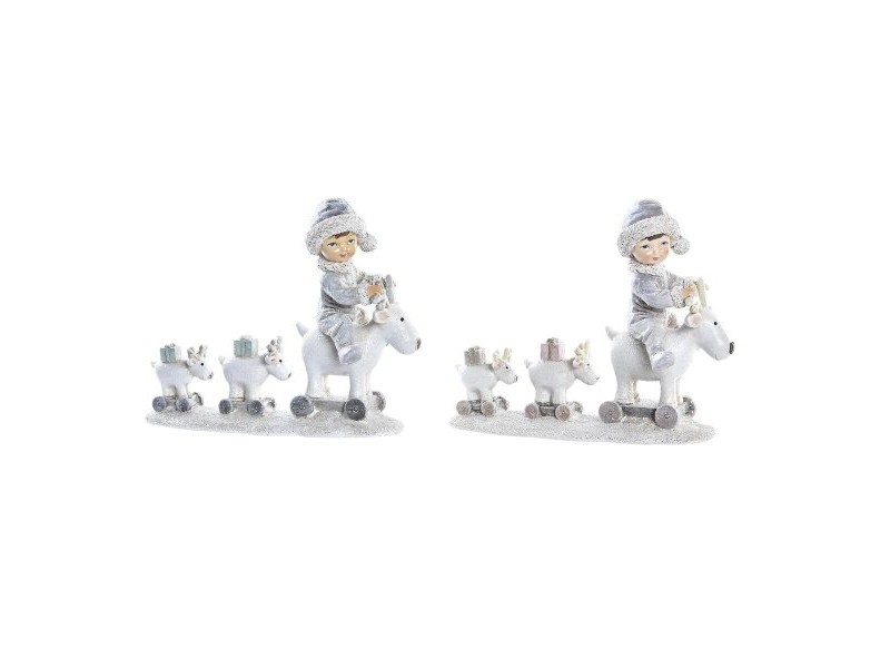 Коледна Украса DKD Home Decor Смола (17 x 7,5 x 13,5 cm) (2 броя)