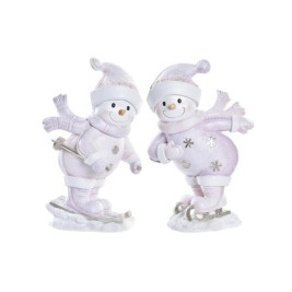 Коледна Украса DKD Home Decor Смола Снежен човек (15 x 13,5 x 24,5 cm) (2 броя)