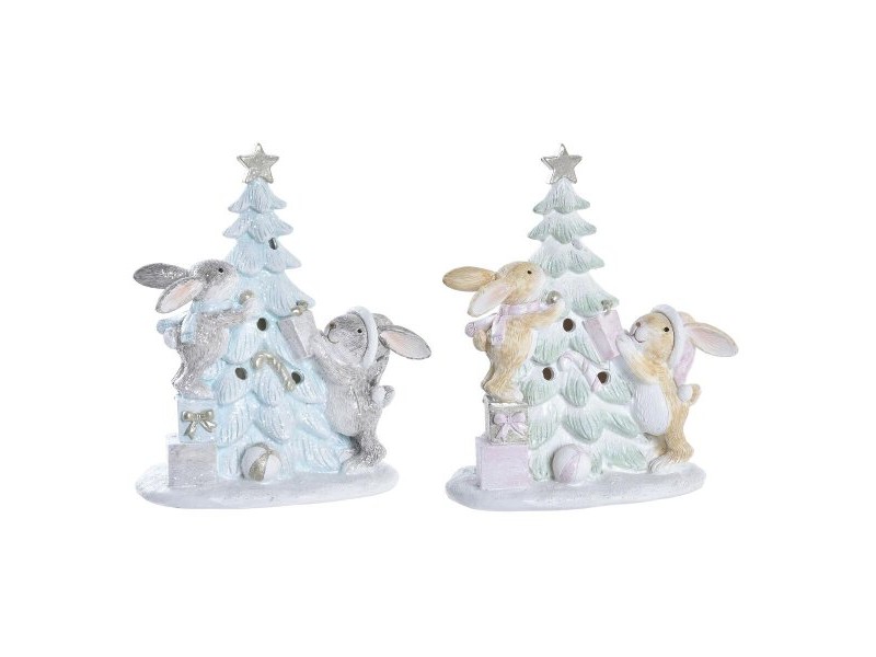 Коледна Украса DKD Home Decor Дърво Смола (13,5 x 8 x 16 cm) (2 броя)