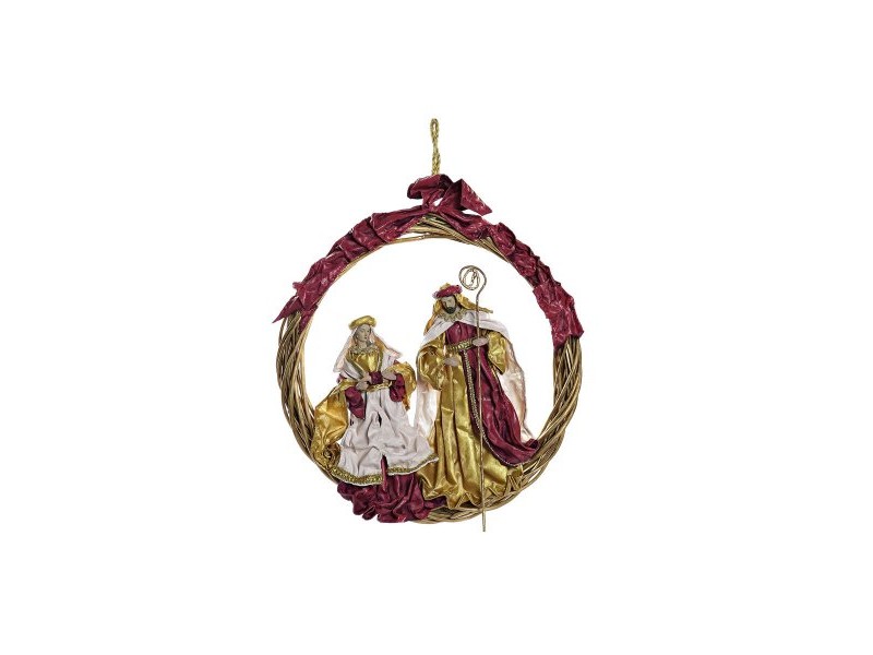 Рождествена Коледна Сцена DKD Home Decor Златен Корона 30 x 5 x 30 cm 50 x 5 x 50 cm