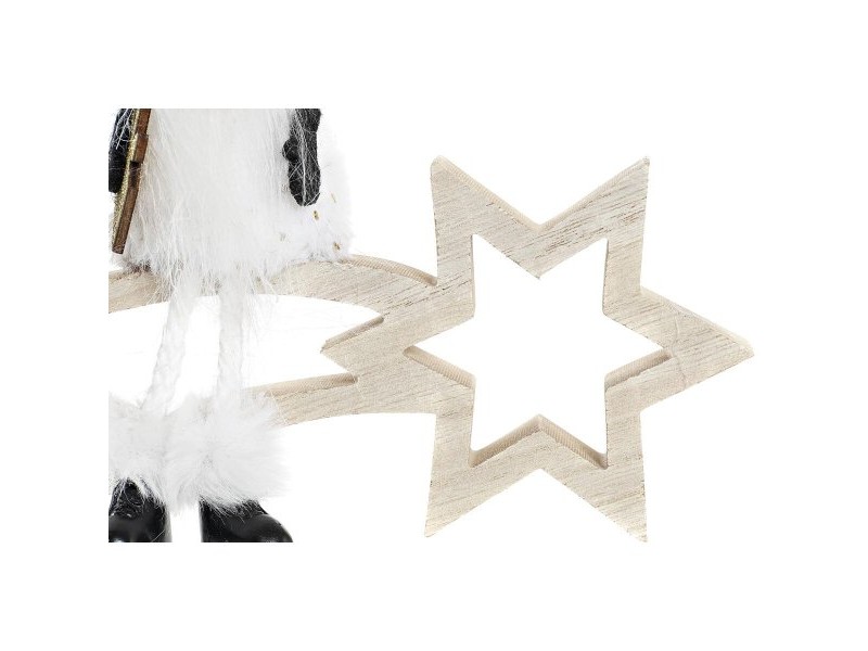Коледна звезда DKD Home Decor полиестер MDF Звезда (2 броя) (18 x 6 x 19 cm)