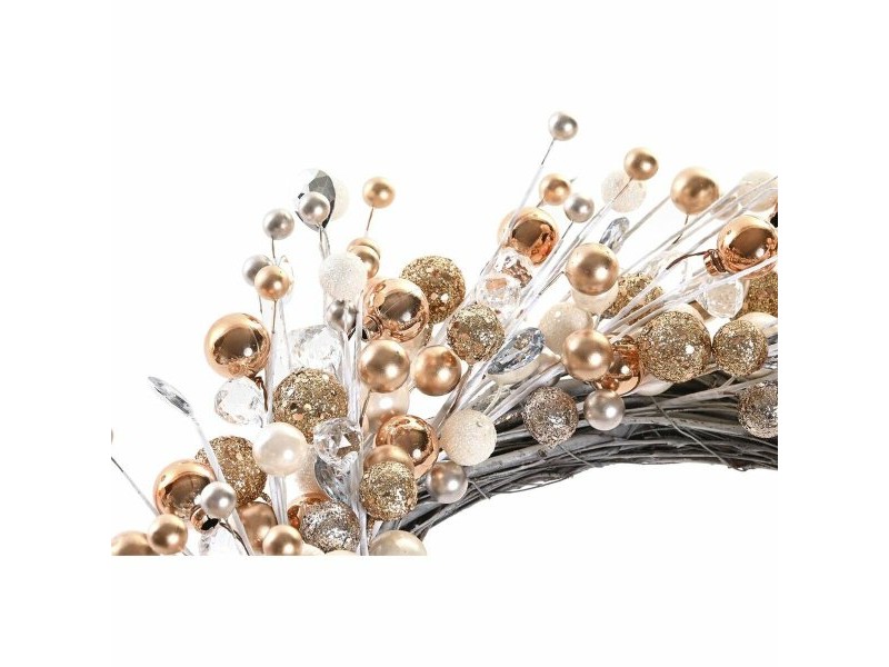 Коледен венец DKD Home Decor Метал полиестер (40 x 10 x 40 cm) (2 броя)