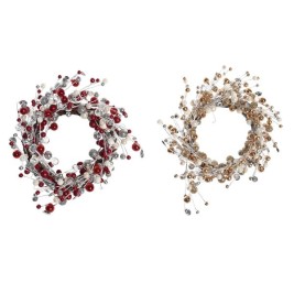 Коледен венец DKD Home Decor Метал полиестер (40 x 10 x 40 cm) (2 броя)