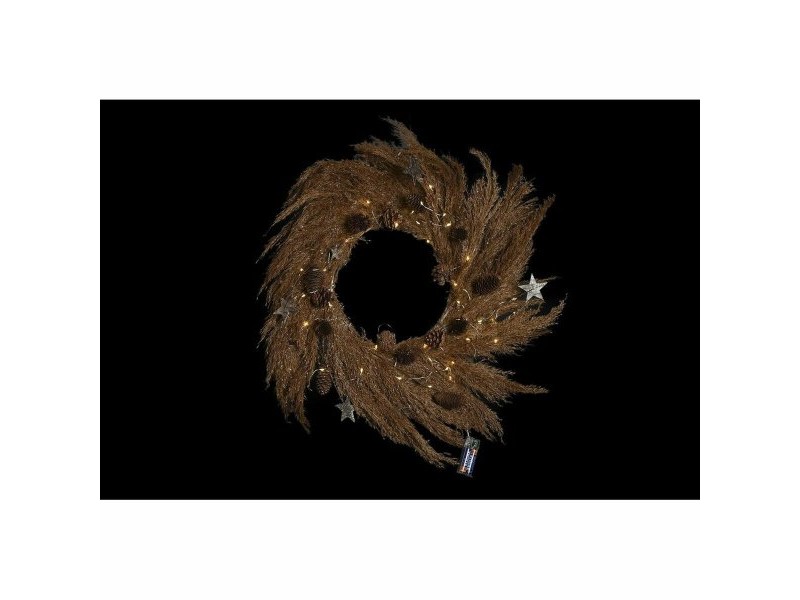 Коледен венец DKD Home Decor Цвете (2 броя) (60 x 5 x 60 cm)