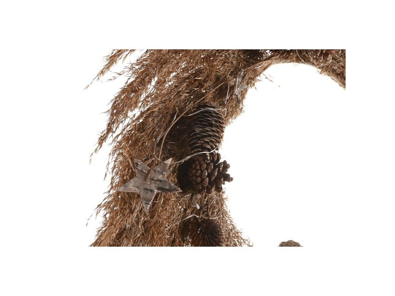 Коледен венец DKD Home Decor Цвете (2 броя) (60 x 5 x 60 cm)