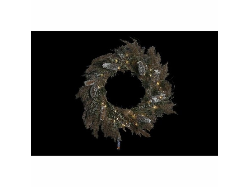 Коледен венец DKD Home Decor Цвете (60 x 10 x 60 cm) (2 броя)