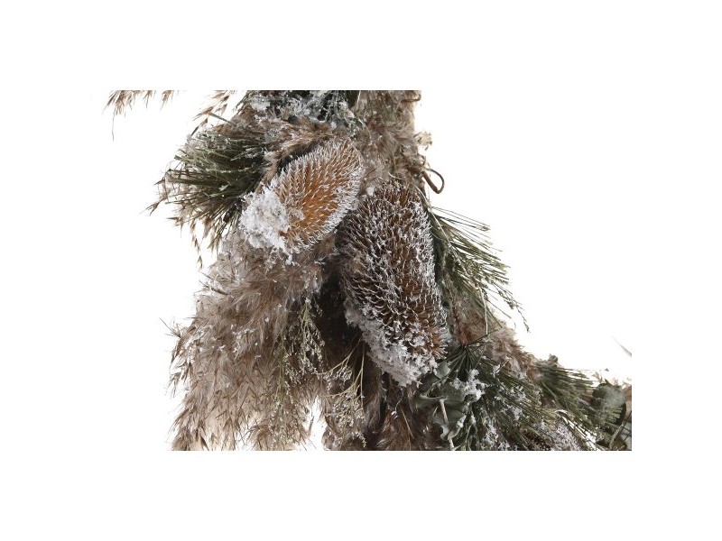 Коледен венец DKD Home Decor Цвете (60 x 10 x 60 cm) (2 броя)