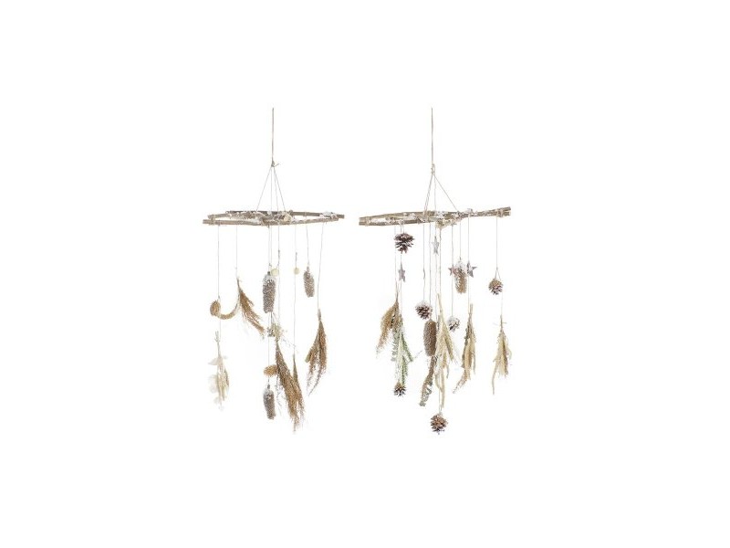 Коледна Украса DKD Home Decor Дървен (2 броя) (41 x 41 x 40 cm)