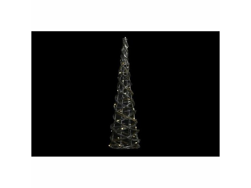 Ярка декорация DKD Home Decor Златен Сребрист Естествен 19 x 19 x 62 cm Конуси Коледа AA x 2, не са включени (2 броя)