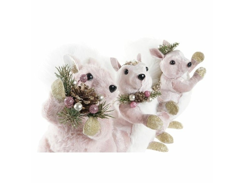 Коледна Украса DKD Home Decor полиестер Катерица (13 x 16 x 21 cm) (3) (3 броя)