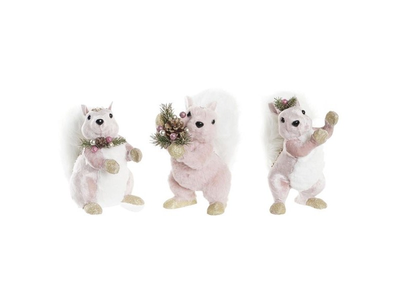 Коледна Украса DKD Home Decor полиестер Катерица (13 x 16 x 21 cm) (3) (3 броя)