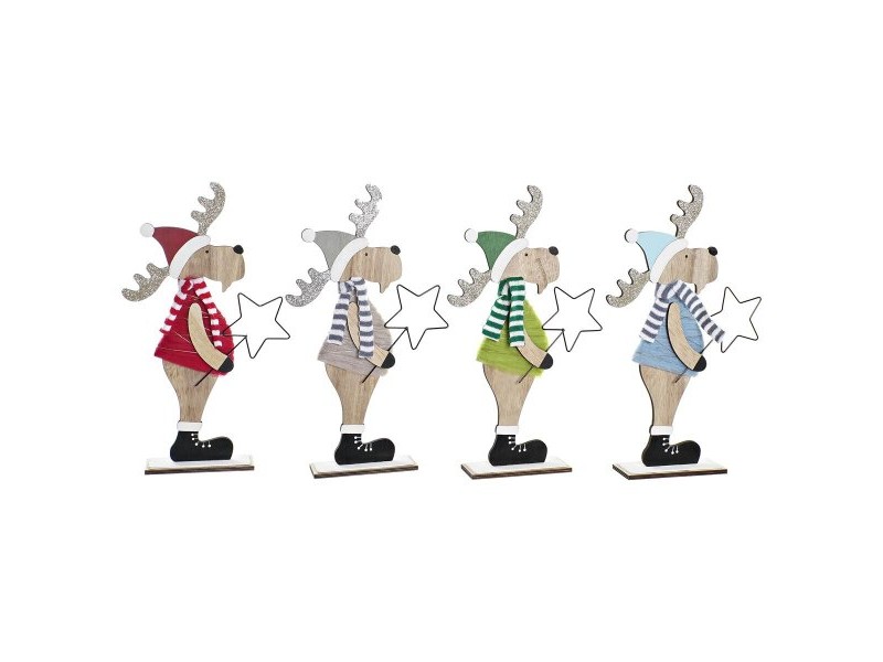 Коледна Украса DKD Home Decor Дървен полиестер Царица (5 x 22 x 41 cm) (4 броя)