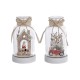 Ярка декорация DKD Home Decor Коледа Естествен Къща (2 броя) (9 x 9 x 17 cm)