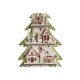 Коледно дърво DKD Home Decor Червен Дърво Син Розов Дървен Зелен (23 x 9 x 47 cm) (2 броя)