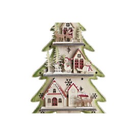 Коледно дърво DKD Home Decor Червен Дърво Син Розов Дървен Зелен (23 x 9 x 47 cm) (2 броя)