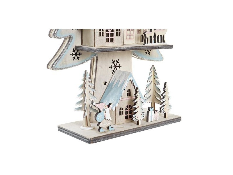 Коледно дърво DKD Home Decor Червен Дърво Син Розов Дървен Зелен (23 x 9 x 47 cm) (2 броя)