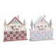 Коледен Календар DKD Home Decor Дървен Къща (32 x 8 x 33 cm) (2 броя)