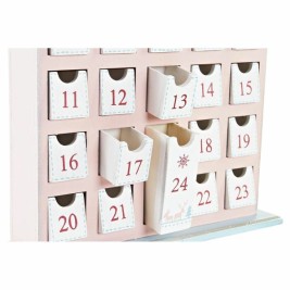 Коледен Календар DKD Home Decor Дървен Къща (27 x 7 x 40 cm) (2 броя)