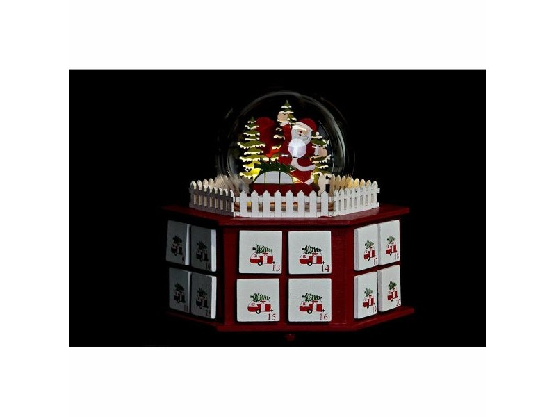 Коледен Календар DKD Home Decor Дървен (22 x 19 x 20 cm) (2 броя)