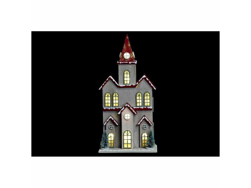Коледна Украса DKD Home Decor Къща MDF (13 x 8 x 28 cm) (2 броя)