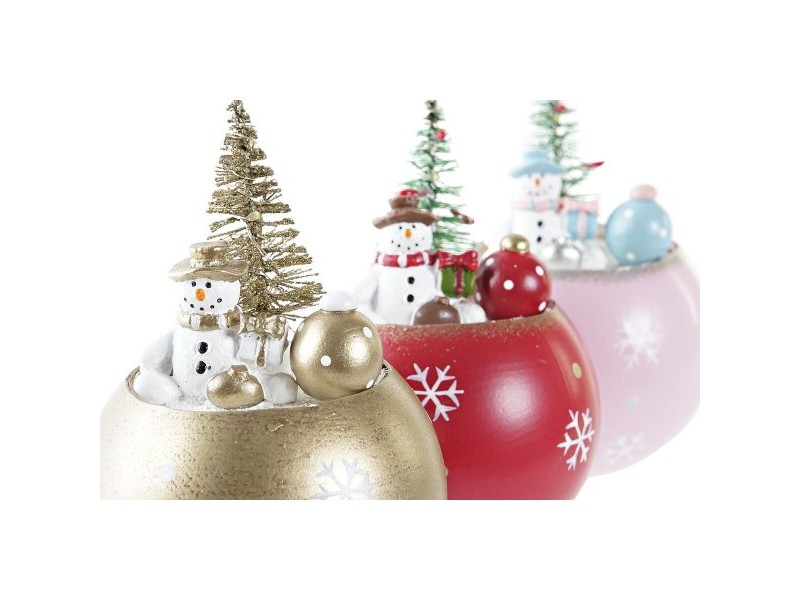 Коледна Украса DKD Home Decor MDF (8 x 8 x 11 cm) (3) (3 броя)