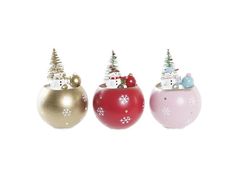 Коледна Украса DKD Home Decor MDF (8 x 8 x 11 cm) (3) (3 броя)