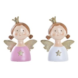 Коледна Украса DKD Home Decor Смола Ангел (9 x 5 x 12 cm) (2 броя)
