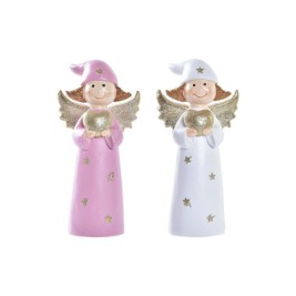 Коледна Украса DKD Home Decor Порцелан Ангел (7 x 5 x 14 cm) (2 броя)