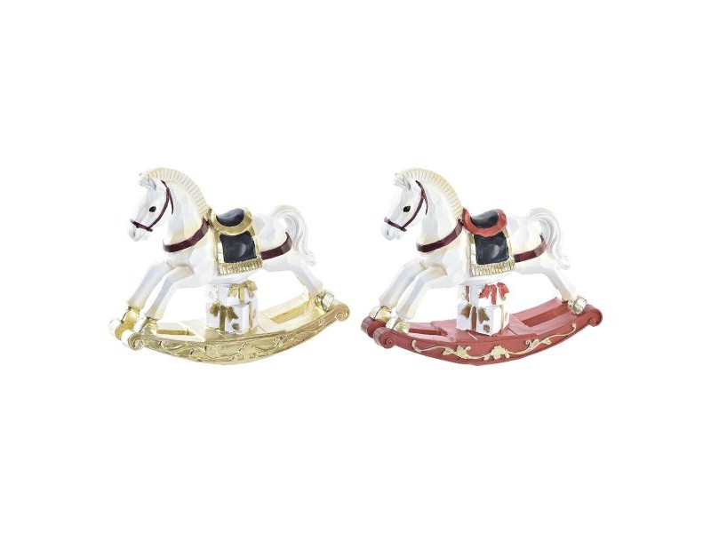 Коледна Украса DKD Home Decor Кон Смола (14 x 4 x 11 cm) (2 броя)