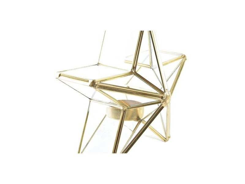 Коледен Свещник DKD Home Decor Златен Сребрист Звезда 16 x 8 x 16 cm (2 броя)