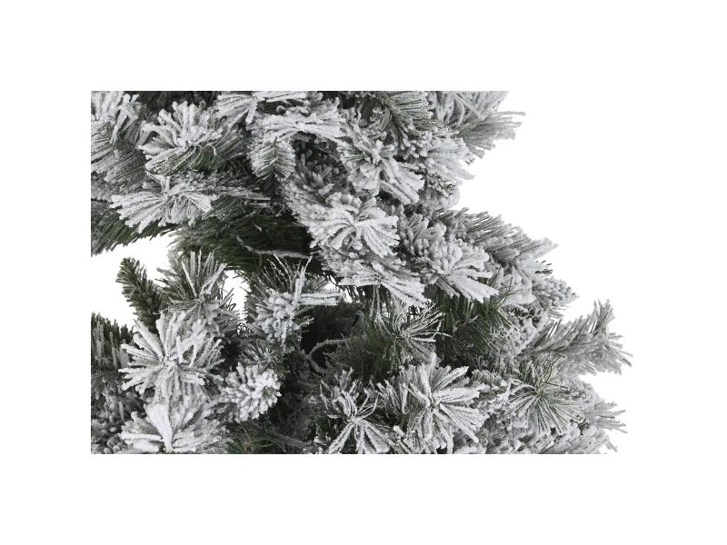 Коледно дърво DKD Home Decor Бял Зелен Метал полиетилен Снежен 130 x 130 x 218 cm